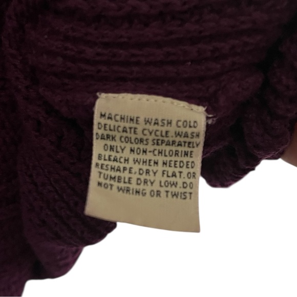 Vintage Eddie Bauer Purple Knit Sweater Cotton Oversized Mens Size Small S - Picture 5 of 6